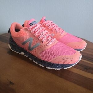 New Balance Peachy Pink and Gray Athletic Shoes with Mesh Upper